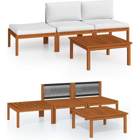 Maison Exclusive - Set da giardino 4 pezzi con cuscini crema 63x63 cm