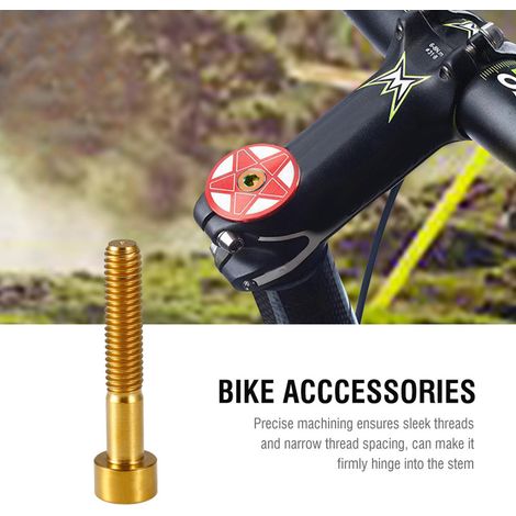 1 potence de direction en titane pour vélo, vis à filetage M6, accessoire de vélo (doré M6-35) (1/5)