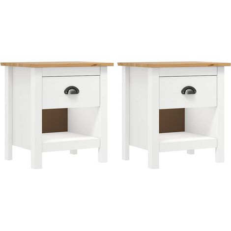 Mesitas de noche 2 uds Hill madera maciza de pino 46x35x49,5 cm vidaXL (1/5)
