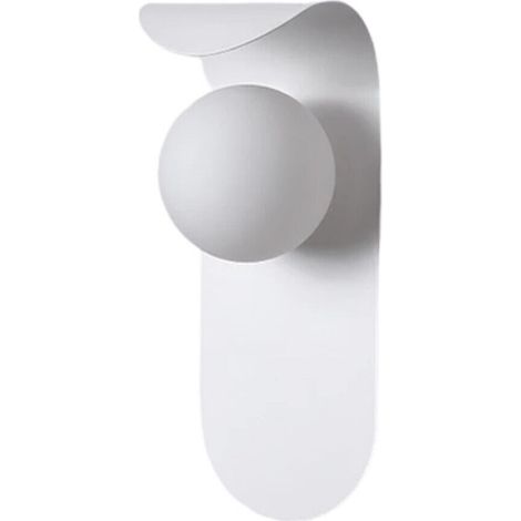 Applique da parete moderno lampada muro decorativa metallo bianco con sfera G9 (1/5)