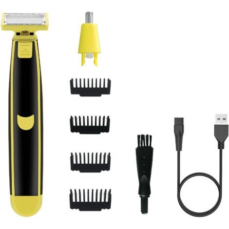 Rasoir électrique pour les hommes du corps du visage de douche humide et sec des rasants rotatifs rotatifs fulllades étanches non glissés USB rechargeables 600mAh Transport (1/5)