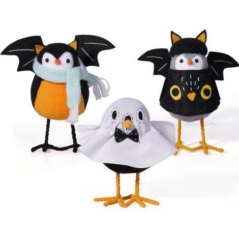 3 pièces Décoration oiseau, Fibre écologique, Fait main, Symbole Halloween, Pour table bureau bibliothèque (1/5)