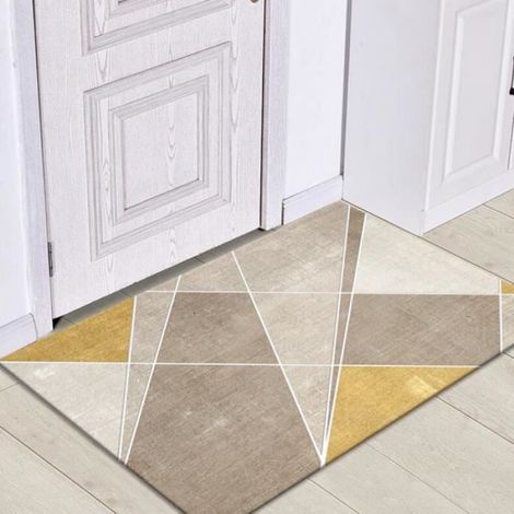 Tapis de Porte Paillasson d'Entree 50x80cm Jaune Beige Antiderapant Interieur Style Moderne (1/2)