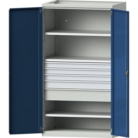 ANKE, Armoire pour charges lourdes avec 3 tablettes, 5 tiroirs (1/5)