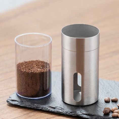 Moulin à café manuel en acier inoxydable pour grains de café, compatible avec les cafetières à piston. (1/5)
