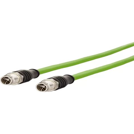 Metz Connect 142M2X11020 M12 Patchkabel CAT 6a S/FTP 2.00 m Grün PUR-Mantel, Säurebeständig, Ozonbes (1/2)