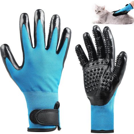 Paar Pflegehandschuhe für Katzen, Hunde und Pferde – Katzenhandschuhe zum Bürsten und Kämmen – Gummibürsten für kurzes und langes Fell