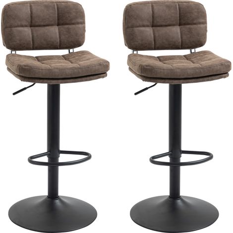 Lot de 2 tabourets de bar vintage KOALA marron (1/5)