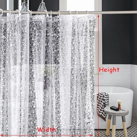 Rideau de douche 3D imperméable à la moisissure rideaux de bain motif pavé moderne rideau de salle de bain translucide avec crochets L180xH180cm