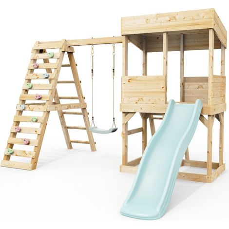 Rebo Lookout Tower with Single Swing, Wave Slide and Climbing Wall (1/4)