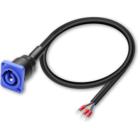 Montage du panneau d'entrée au câble d'alimentation Y Spade Plug 20A/250V 3 Pin AC Jack Scoket à Y Fork Spade Terminal Câble d'extension pour LED de lumière de scène - 0.5M/1.64FT (1/5)