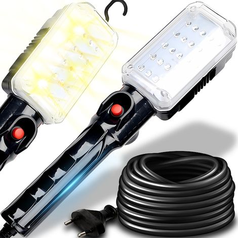 Tragbare LED-Arbeitsleuchte mit Haken und Magnet, 25 LEDs, 1500 lm, 15 W, Schwarz (1/5)
