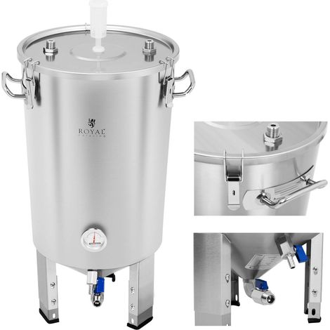 Fermentador de cerveza tipo caldera con enfriador de 30 litros. (1/5)