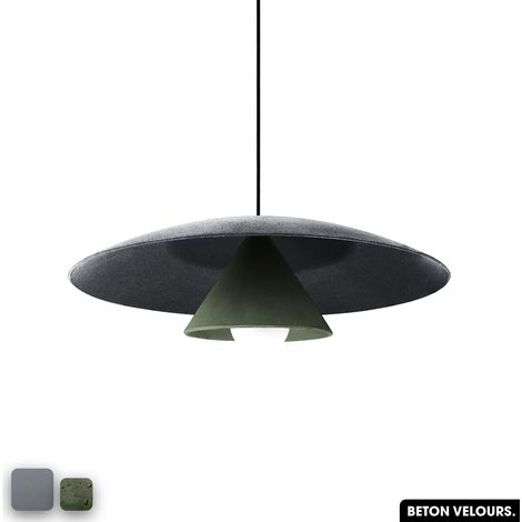 Lampe de suspension en béton velours - OLEMI VELVET CONCRETE GRIS - ASPERGE (1/3)