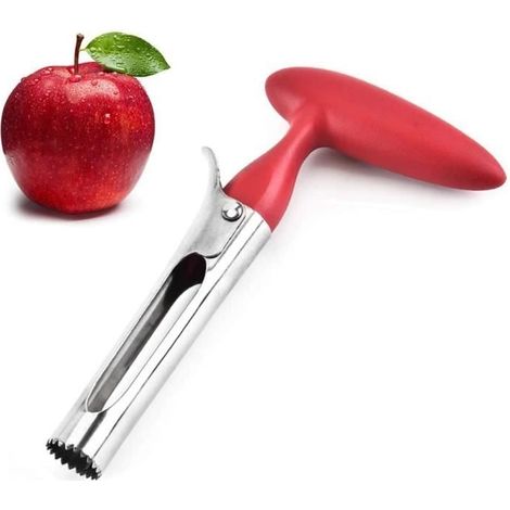 Éplucheur de pomme,outil de vide-pomme,Outil de Retrait de Noyau de Poire en Acier Inoxydable,pour la Maison et la Cuisine-Rouge