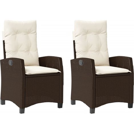 Maison Exclusive - Gartensessel mit Kissen 2 Stk. Verstellbar Bra