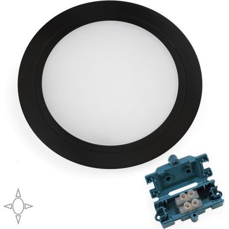 Emuca Luminaire LED Mizar pour encastrement dans des meubles sans besoin de convertisseur (AC 230V 50Hz), 84, Peint en noir - talla (1/5)