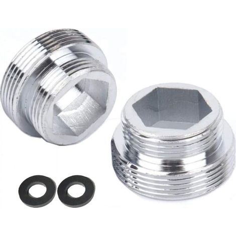 Lot de 2 adaptateurs de robinet en métal pour robinet de cuisine (M18 à M22) (1/4)