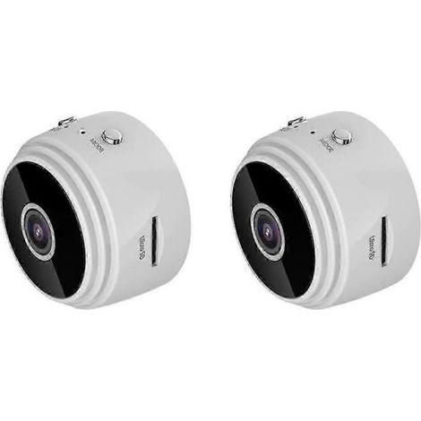 2x Avec caméra extérieure sans fil, nichoir avec caméra 720p vision nocturne Wi-Fi, blanc-E