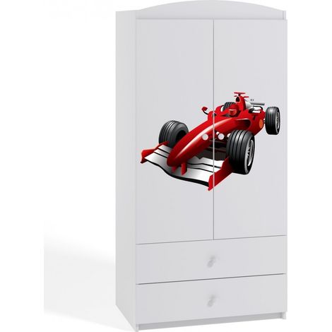 Armoire 2 portes enfant voiture de course Drimy (1/4)