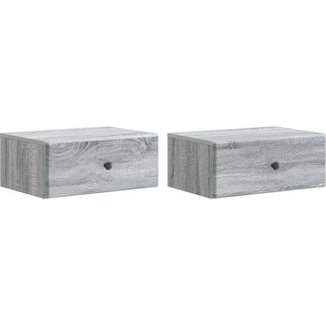 Maison Exclusive - Cabinet de chevet mural 2 pcs Sonoma gris 49 x 34,5 x 20 cm (1/5)