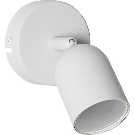 Applique Murale Moderne en Métal Blanc avec Spot Orientable GU10