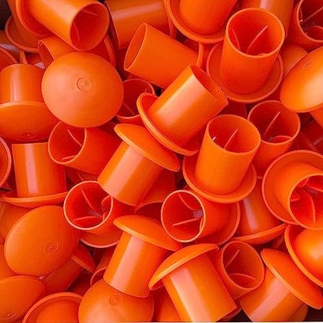Capuchon de sécurité pour barres d'armature – 250 capuchons en forme de champignon pour barres d'armature de taille 3 – 9, 3/8 à 1,18, 10 m – 30 m, orange (1/5)