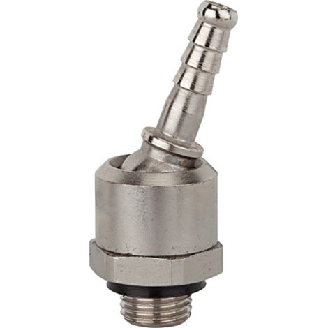 Riegler Schlauchtülle, Messing vernickelt, drehbar, G 1/4 AG, LW 6 (1/2)