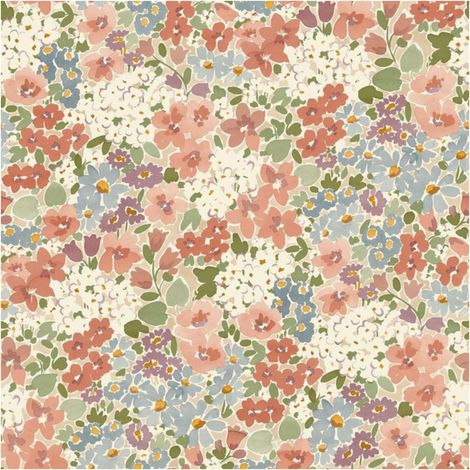Grandeco Ditsy Pink Floral Vinyl Wallpaper Blossom Colourful Paste The Wall (1/4)