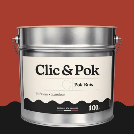 Peinture Bois Extérieur – POK BOIS - 10L - RAL 3016 - Rouge corail- Résistante aux intempéries - Ne s'écaille pas