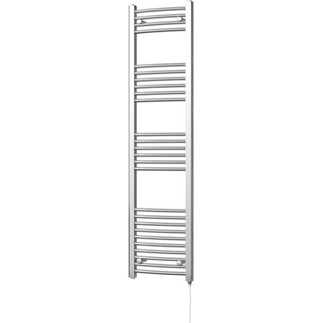 Zennor - Chrome Electric Towel Rail H1600mm x W400mm Curved 300w Standard (1/3)
