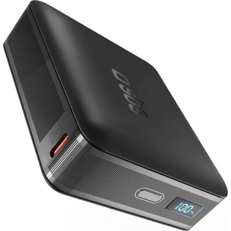 Powerbank con display LCD da 20000 mAh, USB-C, 65 W - nero (1/2)