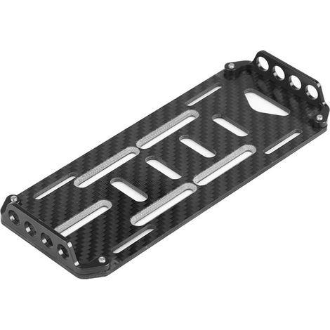 Plaque de montage de batterie en alliage d'aluminium et fibre de carbone pour voiture RC Axial SCX10 CC01 F350 D90 à l'échelle 1/10 (noire) (1/5)