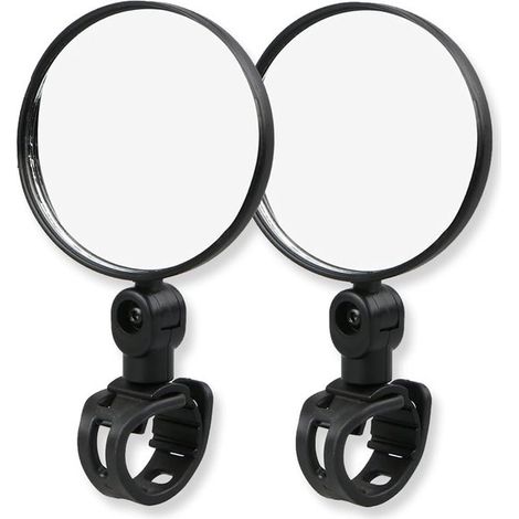 Rétroviseur adapté aux vélos et scooters électriques, en 2 parties, miroir convexe rotatif à 360° et fixation sur guidon (15-35 mm) (1/4)