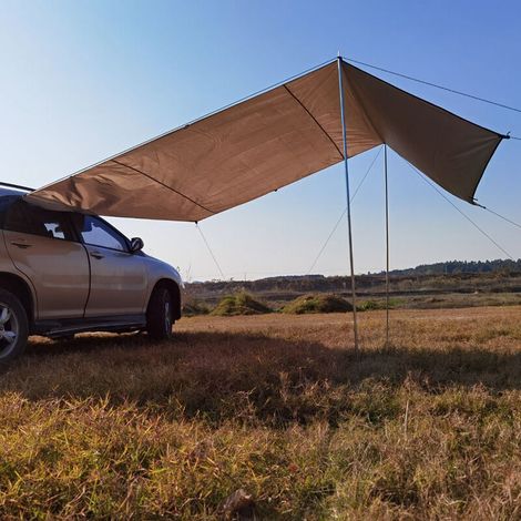 Voile d'ombrage Auvent latéral de voiture étanche 3 x 2 m kaki pour camping (1/3)