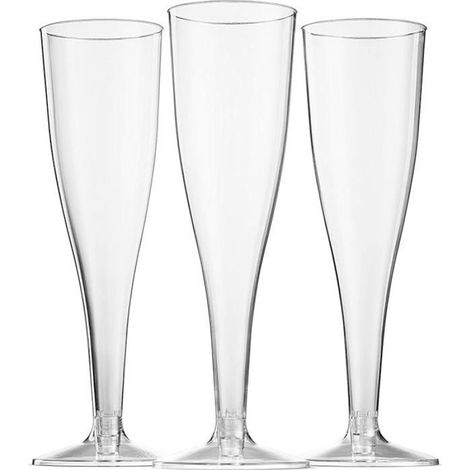 Lot de 50 fltes à champagne en plastique transparent - Gobelets à dessert - Pour événements, mariage VERRE A EAU AVEC OU SANS PIED (1/5)