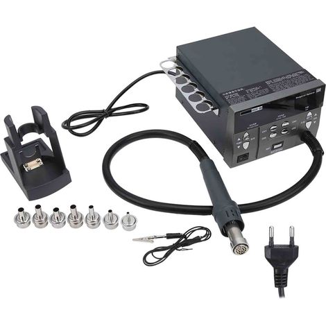 Station de soudage DHR-8620DXEU avec pistolet à air chaud, poste de travail pour réparation de carte mère CPU, fer à souder et décapeur thermique, prise UE 220V, équipement de bricolage électronique. (1/5)