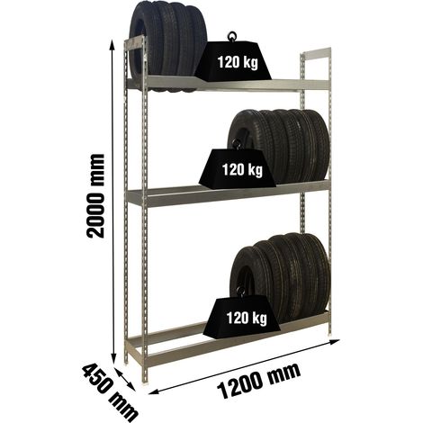 Simonrack Industrie-Regal Silber 3 Regale 120 kg