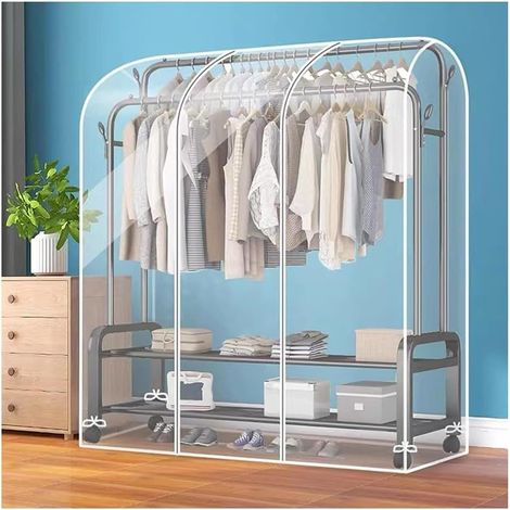 Housse De Porte-Vêtements avec Fermeture Éclair, Protection Transparente pour portemanteau Protection Housse Protection Vetement Penderie Sac De Rangement Anti-Poussière Étanche 50x150x160cm (1/5)