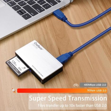 Chargeur - adaptateur,Lecteur de carte SD 6 en 1 multi USB 3.0,adaptateur de carte mémoire flash compact 5Gbps pour [F927807426] (1/4)