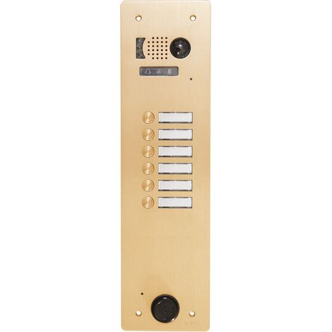 Plaque video alu 6 bp 2VOICE champagne URMET V83/106CH