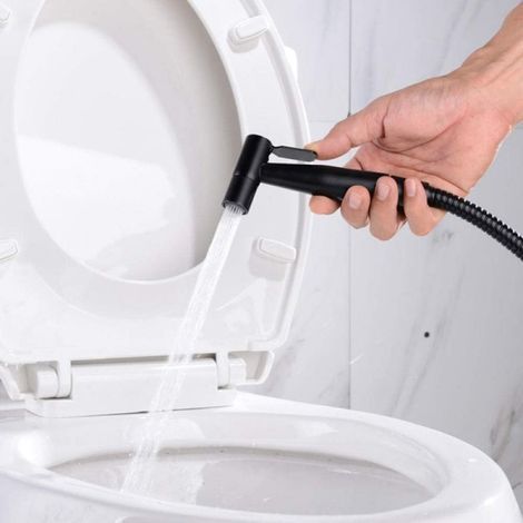 Pulvérisateur manuel portable en acier inoxydable avec vanne en T G1/2 pouce et tuyau de 1,5 m + support (noir) (1/4)