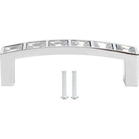 Poignée en cristal moderne simple armoire porte diamants Double trou poignée tiroir tirer A (1/4)
