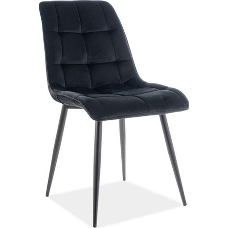 Chaise design velours et pieds noirs Harriet (1/5)