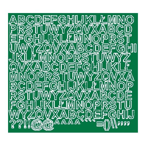 Lettere adesive autoadesive da 1,5 cm, colore verde lucido. (1/2)