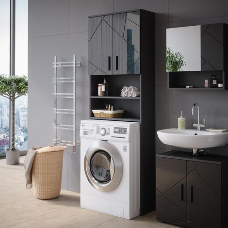 Armoire pour machine à laver Irma, Anthracite, 64 x 190.5 cm, Vicco (1/5)
