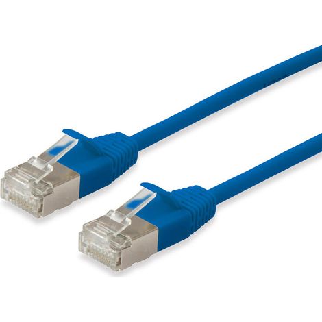 Cable de conexión EQUIP Cat6A F/FTP 2xRJ45 10,00 m azul delgado LSZH bolsa de polietileno (1/3)