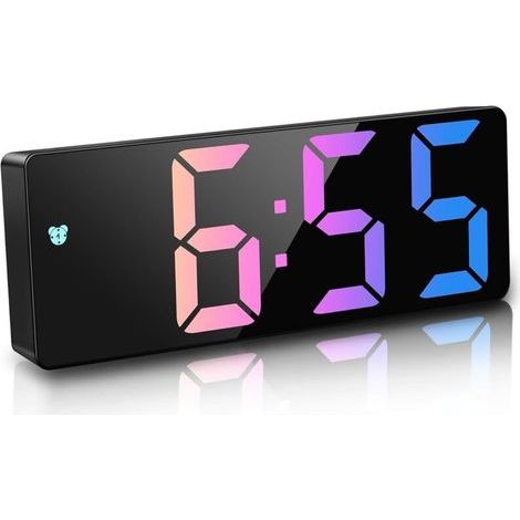 Upgraded digital alarm clock for bedrooms, dual-power LED digital clock, 12/24-hour format, adjustable brightness, snooze function, desk clock for home and office (1/5)