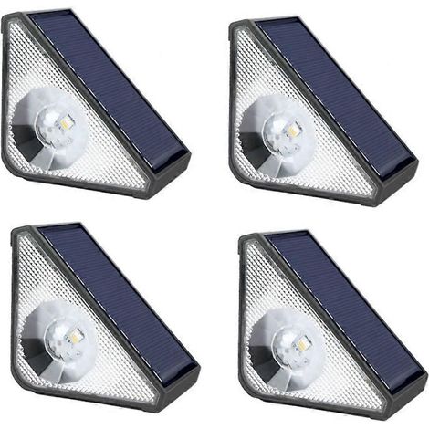 Lot de 4 lampes solaires d'extérieur pour marches, escaliers, patio, jardin, terrasse, mur. (1/5)