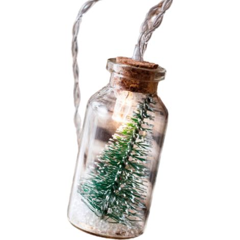 10 guirnaldas de luces LED blancas cálidas, cable de cobre flexible, botella de vidrio y corcho, decoración navideña y para bodas. (1/5)